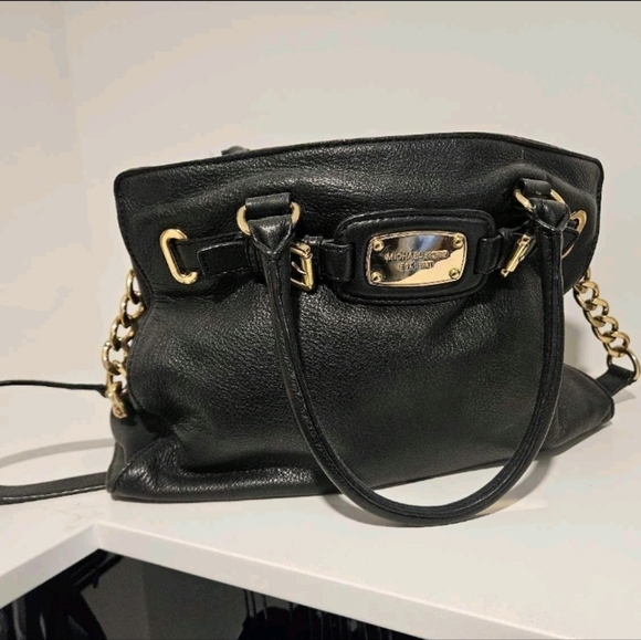 Michael Kors Black Leather Tote Bag - Picture 1 of 2